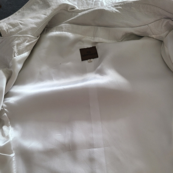 Gil Santucci Babylon white leather women's jacket sz.46 ( 8 US)double buttons - Picture 13 of 14